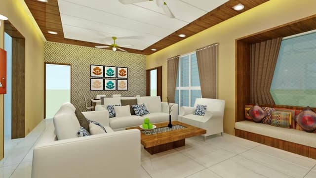 Modern-Living-Room-designed-with-White-Coloured-Sofa-Set-Sofa-Chairs-Wooden-Coffee-Table-3 Swiper Content 2