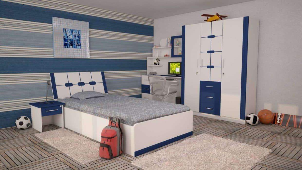 Modern-Teenager-Bedroom-in-Blue-Grey-Theme-accommodating-Wooden-Single-Bed Design Detail Banner 0