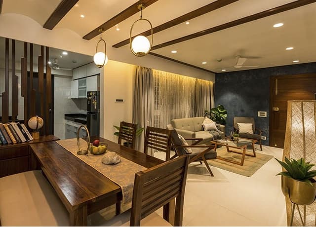 Open-Concept-Dining-Living-Room-comprises-of-6-Seater-Wooden-Dining-Table. Swiper Content 0