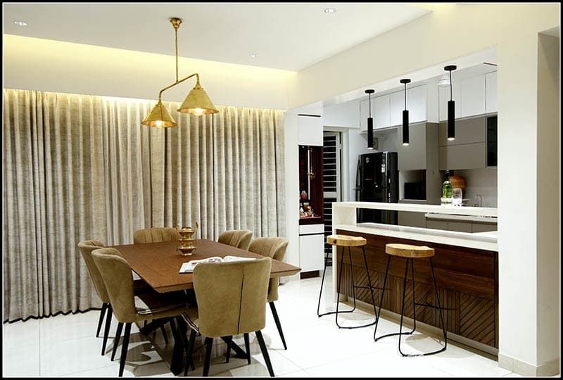 Open-Concept-Dining-Room-Kitchen-comprises-of-6-Seater-Wooden-Dining-Table-Upholstered-Dining-Chairs-with-Wooden-Legs-2 Open Concept Dining Room & Kitchen comprises of 6-Seater Wooden Dining Table