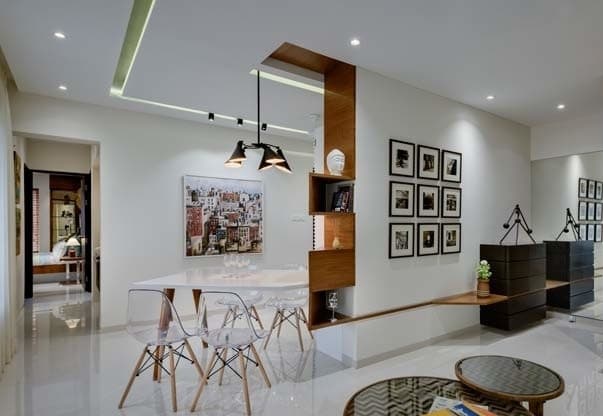 Open-Concept-Dining-in-Living-Room-incorporating-4-Seater-Acrylic-Finish-Transparent-Dining-Table Swiper Content 0