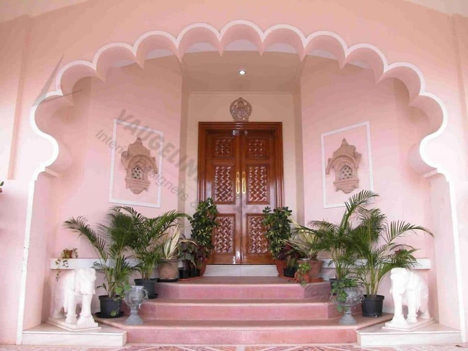 Pink-Coloured-Facades-in-Verandah-incorporating-a-Traditional-Rajasthani-Arch-for-the-Entrance Design Detail Banner 0