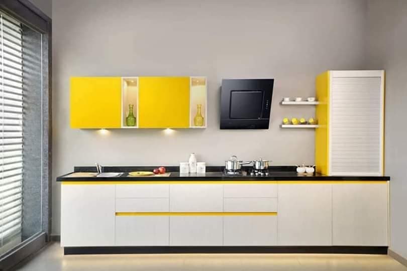 Single-Wall-Kitchen-in-White-Yellow-Theme-Base-Cabinets Design Detail Banner 0