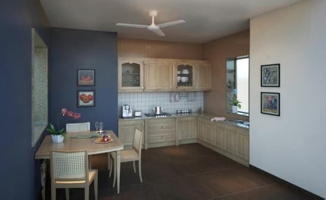 The-Traditional-Style-Kitchen-has-L-Shape-Granite-Counter Swiper Content 0