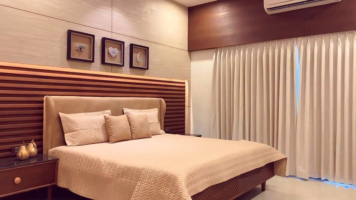 This-Bedroom-consists-Combination-of-Beige-Brown-Colours. This Bedroom consists Combination of Beige Brown Colours.