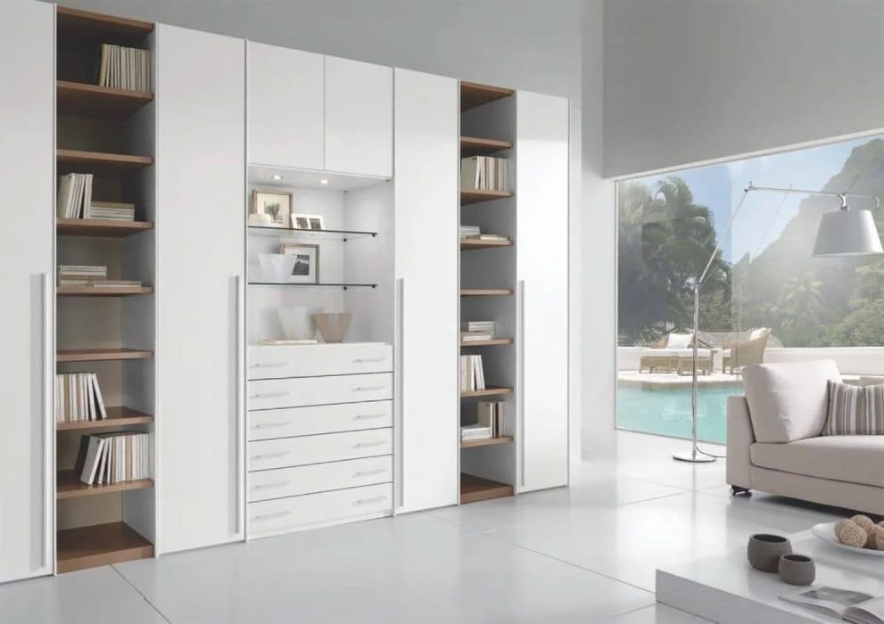 This-Stunning-White-Unit-is-Serving-Purpose-as-Storage-Book-Artifacts-Display-also Design Detail Banner 0