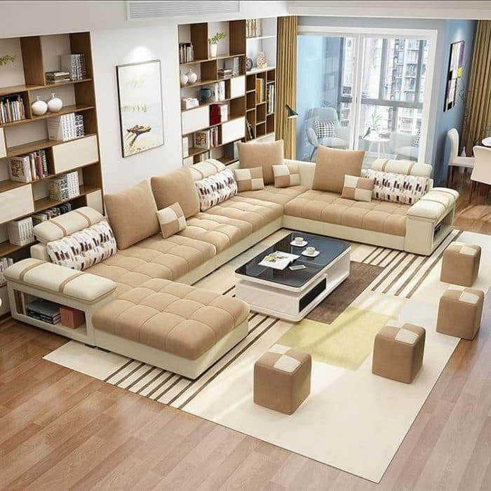 View-of-Living-Room-with-Wooden-Flooring-incorporating-Tufted-U-Shaped-Sectional-Sofa Design Detail Banner 0