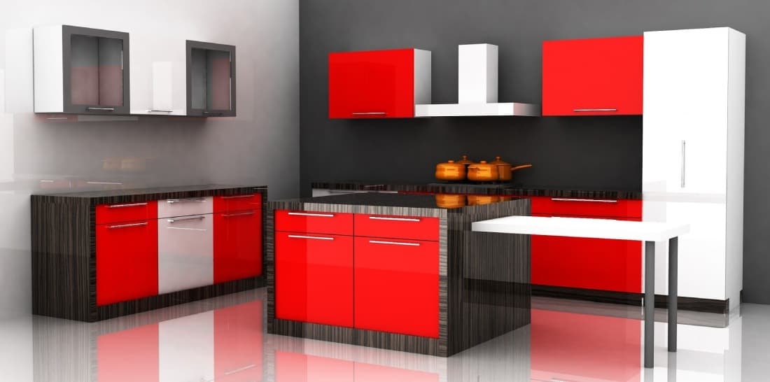 White-Grey-Red-Themed-Kitchen-with-Black-Granite-Countertop Design Detail Banner 0