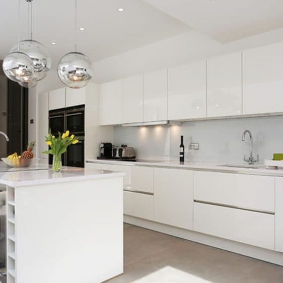 White-coloured-Single-Wall-Kitchen-with-Upper-Lower-Cabinets Swiper Content 0