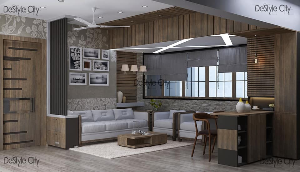 Wooden-Theme-in-Living-Room-accommodating-Sofa-Set-Rug-Wooden-Coffee-Table-on-a-Rug-Open-Dining-Area-with-Hanging-Pendant-Lights. Design Detail Banner 0