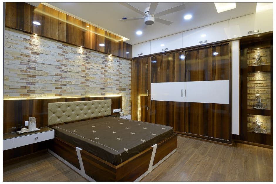 Wooden-Themed-Bedroom-incorporating-Wooden-Bed-Button-Tufted-Headboard Design Detail Banner 0