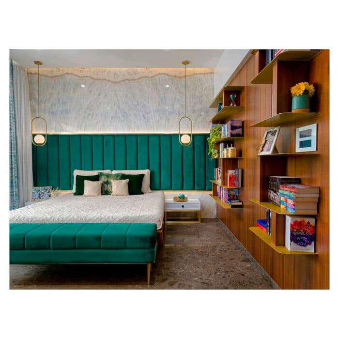 Contemporary Styled Bedroom with Wooden Double Bed with Storage below – 1 Contemporary Styled Bedroom with Wooden Double Bed with Storage below