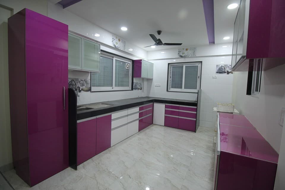 White & Purple Theme Modular Kitchen – 2 White & Purple Theme Modular Kitchen