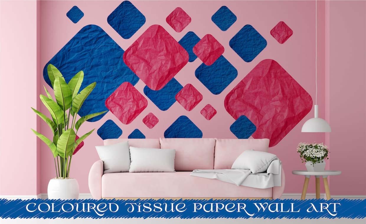 D-I-Y! Coloured Tissue Paper Wall Art. D-I-Y! Coloured Tissue Paper Wall Art.