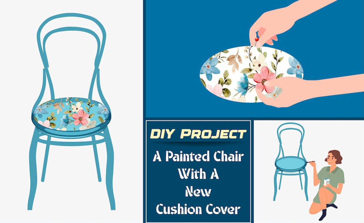 DIY Chair Painting with Cushion Cover DIY Chair Painting with Cushion Cover