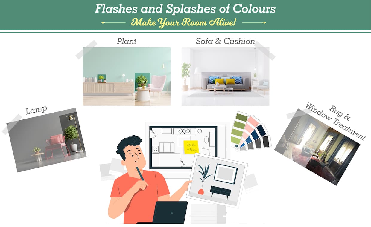 Colourful highlight wall Colourful highlight wall