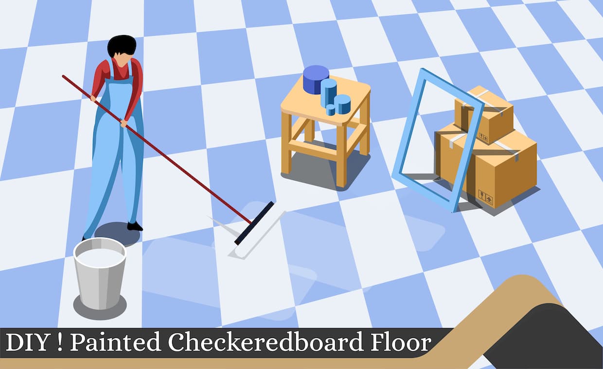 Painted Checkerboard Floor DIY Painted Checkerboard Floor DIY