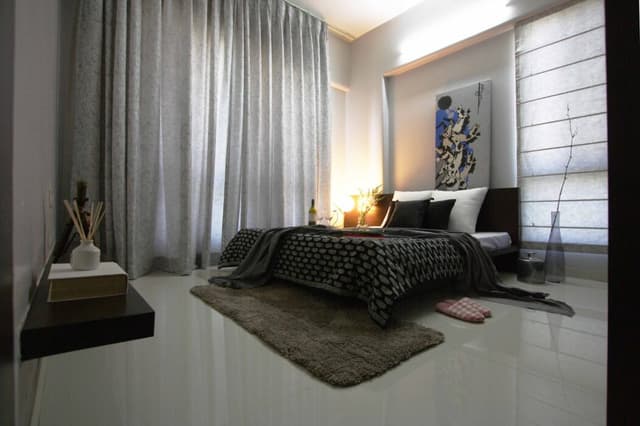 Grey themed modern minimalistic bedroom Grey themed modern minimalistic bedroom