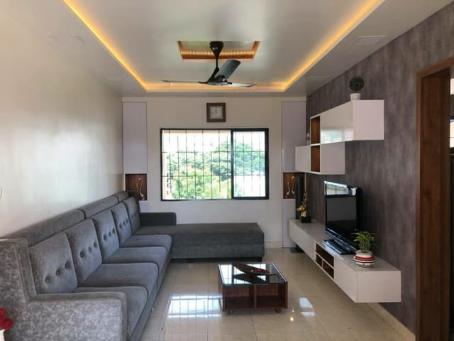 A compact modern living room A compact modern living room