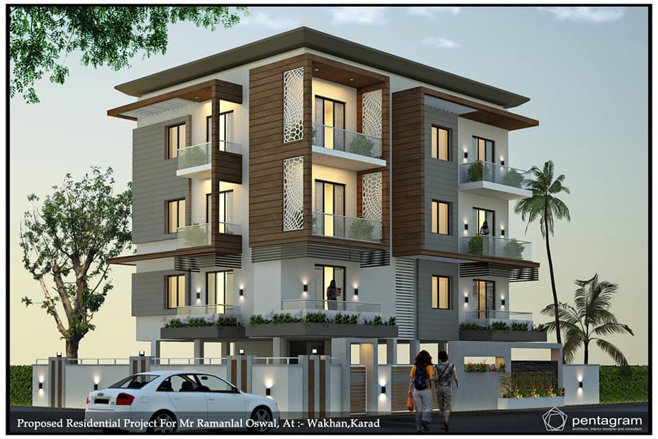 A four-storied residential A four-storied residential