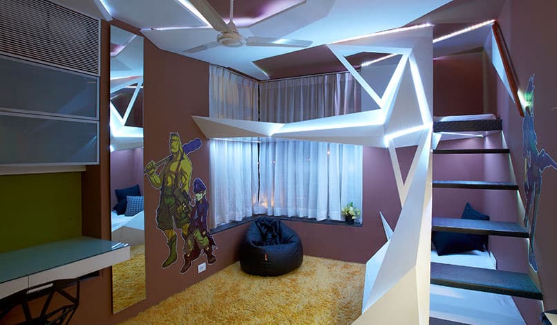 A kid’s bedroom in a flashy setup A kid's bedroom in a flashy setup