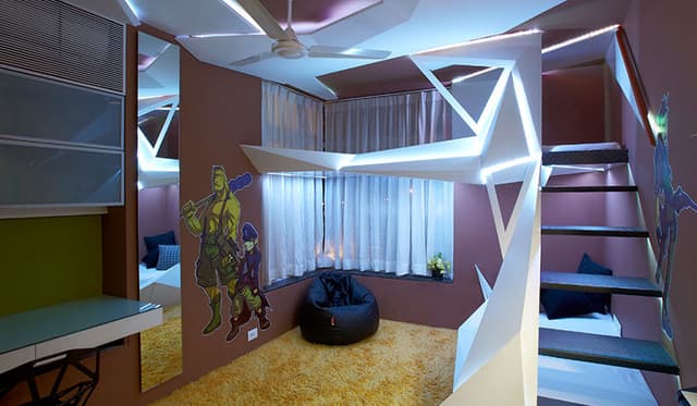 A kid’s bedroom in a flashy setup A kid's bedroom in a flashy setup