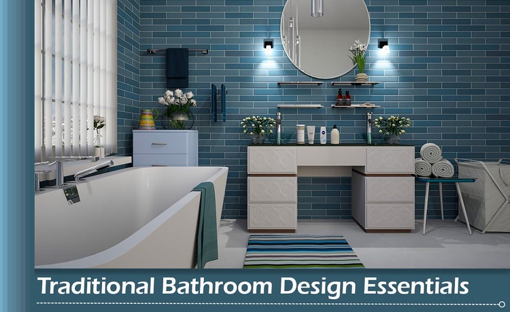 Traditional Bathroom Design Essentials Banner image showcasing a beautiful traditional bathroom