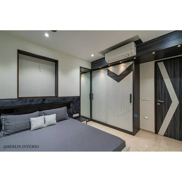 A modern compact bedroom in greys and white – 2 A modern compact bedroom in greys and white - 2