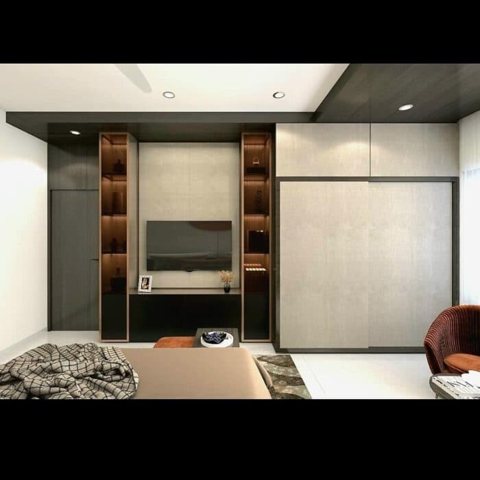 Contemporary Style Bedroom with a King Size Bed – 1 Contemporary Style Bedroom with a King Size Bed - 1