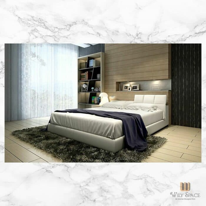 The Bedroom Consists of Rectangular White Upholstered Bed The Bedroom Consists of Rectangular White Upholstered Bed