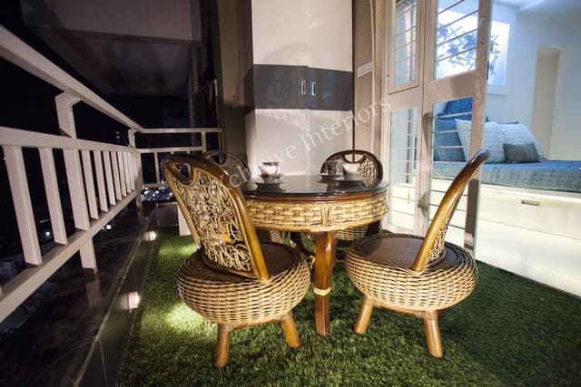 Bedroom Balcony consists of 4-Seater Cane Coffee Table with Chairs Bedroom Balcony consists of 4-Seater Cane Coffee Table with Chairs