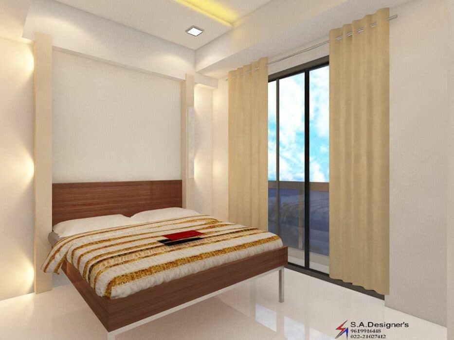 Bedroom with a combination of White, Brown and Beige Colours Bedroom with a combination of White, Brown and Beige Colours