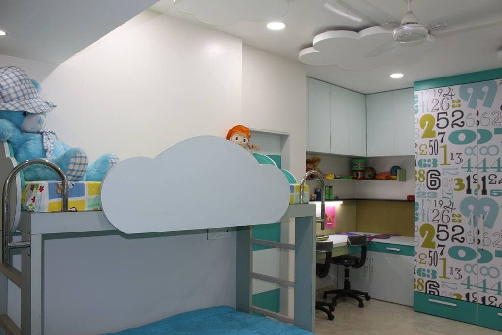 Children’s Bedroom with a funky Bunk Bed – 1 Children's Bedroom with a funky Bunk Bed - 1