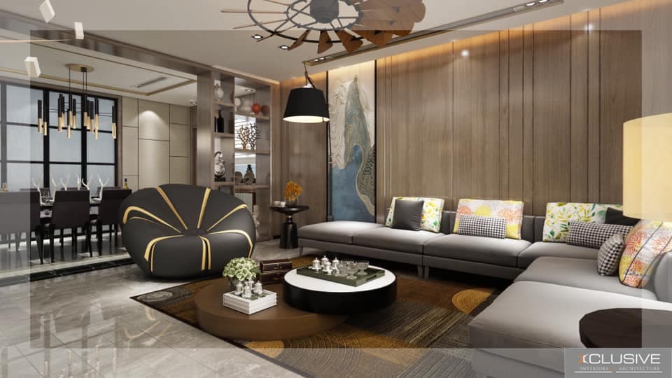 Contemporary Living Room with L-Shape Grey Colour Sectional Sofa – 2 Contemporary Living Room with L-Shape Grey Colour Sectional Sofa - 2