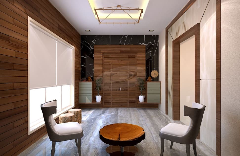 Modern Accent Chairs with Wooden Trunk Shaped Center Table Modern Accent Chairs with Wooden Trunk Shaped Center Table