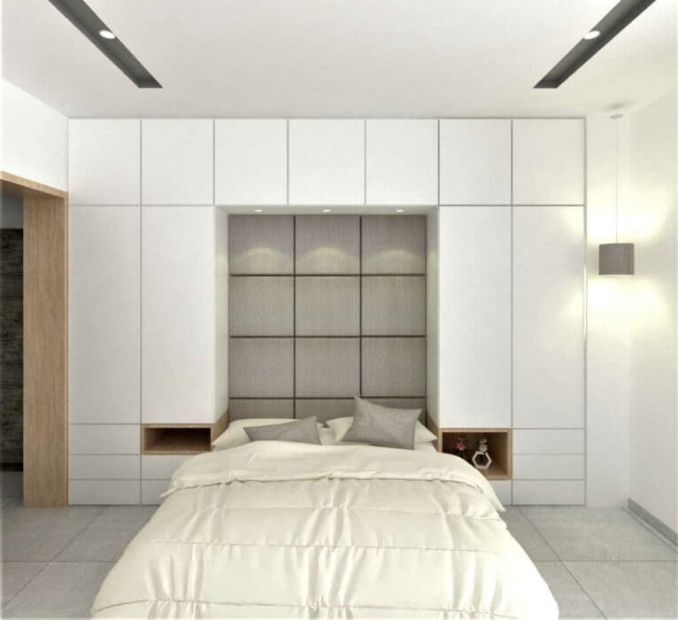 The Bedroom Consists Bed with White Bedsheet The Bedroom Consists Bed with White Bedsheet