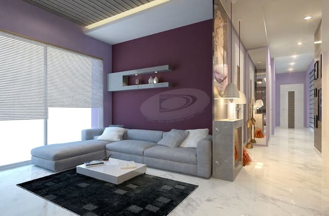 The Living Room Consists of L Shape Light Grey Upholstered Sectional Sofa with White Rectangular Slim Center Table The Living Room Consists of L Shape Light Grey Upholstered Sectional Sofa with White Rectangular Slim Center Table