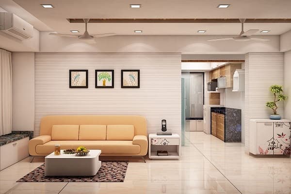 The Living Room has 3 Seater Pale Orange Upholstered Sofa The Living Room has 3 Seater Pale Orange Upholstered Sofa