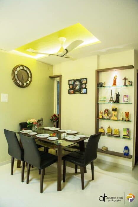 The Dining Room Consists of 6 Seater Rectangular Dining Table with Glass Top The Dining Room Consists of 6 Seater Rectangular Dining Table with Glass Top