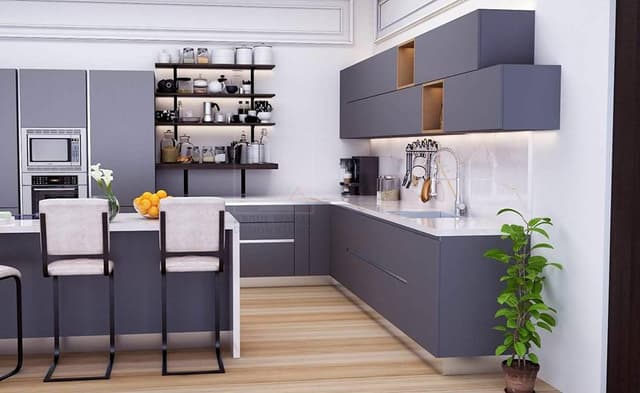 The Grey & White Contemporary Style Kitchen The Grey & White Contemporary Style Kitchen