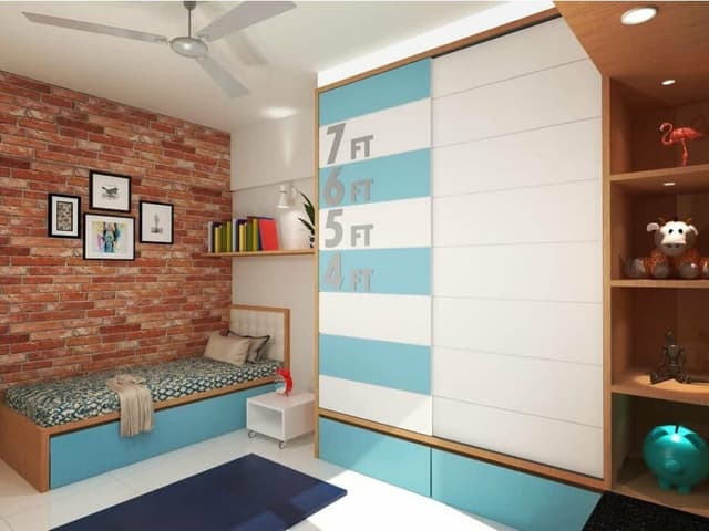 The Single Rectangular Wooden Bed with Storage Space & White Tufted Backrest is Place in the Corner of the Room The Single Rectangular Wooden Bed with Storage Space & White Tufted Backrest is Place in the Corner of the Room