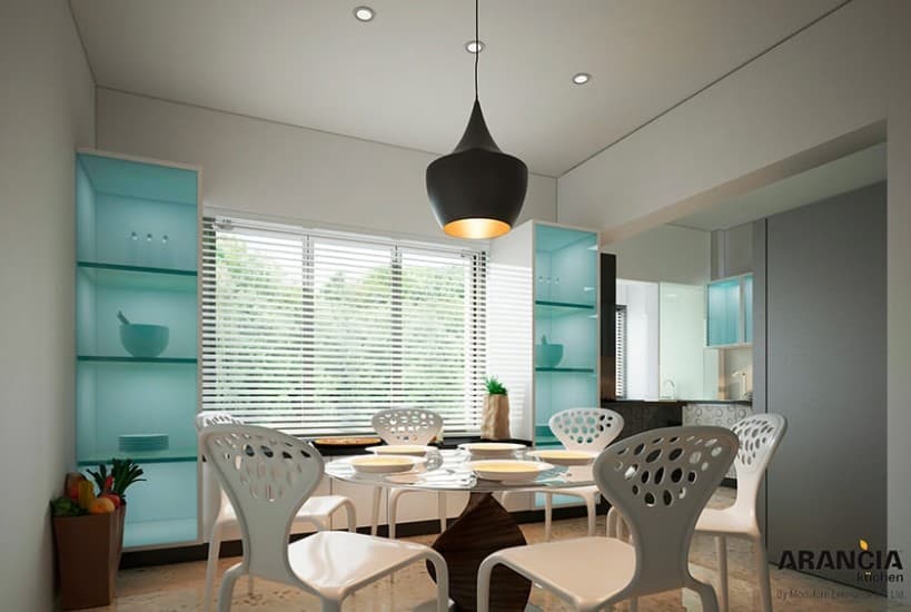 Dining Room – Table 6-Seater White Circular PVC Dining Table