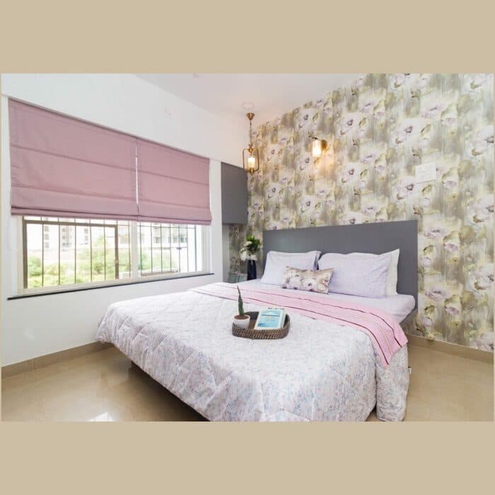 Grey Rectangular Bed with White Cushions Grey Rectangular Bed with White Cushions