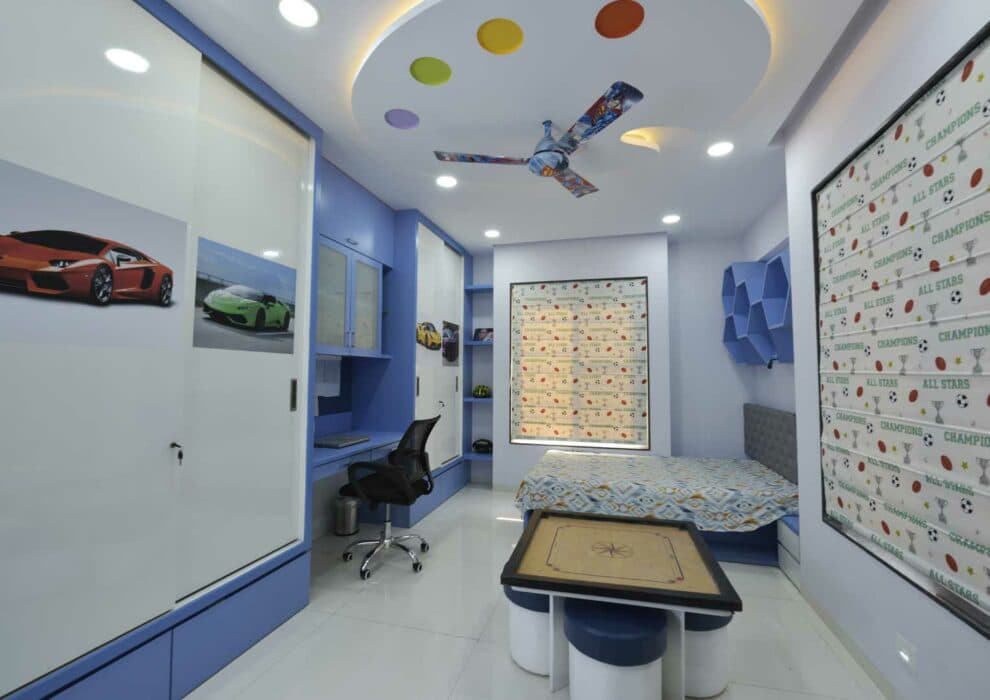 White & Blue themed Bedroom Bedroom