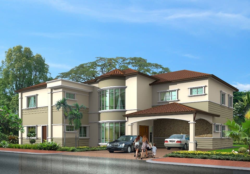 Exterior view of two story modern Victorian bungalow Exterior view of two story modern Victorian bungalow