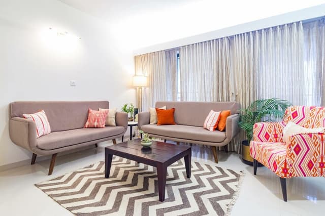 2-Seater Scandinavian Style Beige coloured Sofa Sofa - Center Table