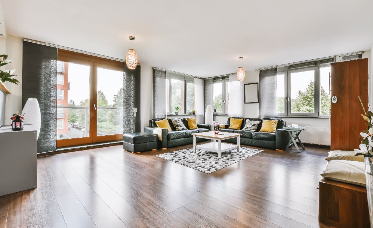 Living Room With Hybrid Vinyl Flooring Living Room With Hybrid Vinyl Flooring