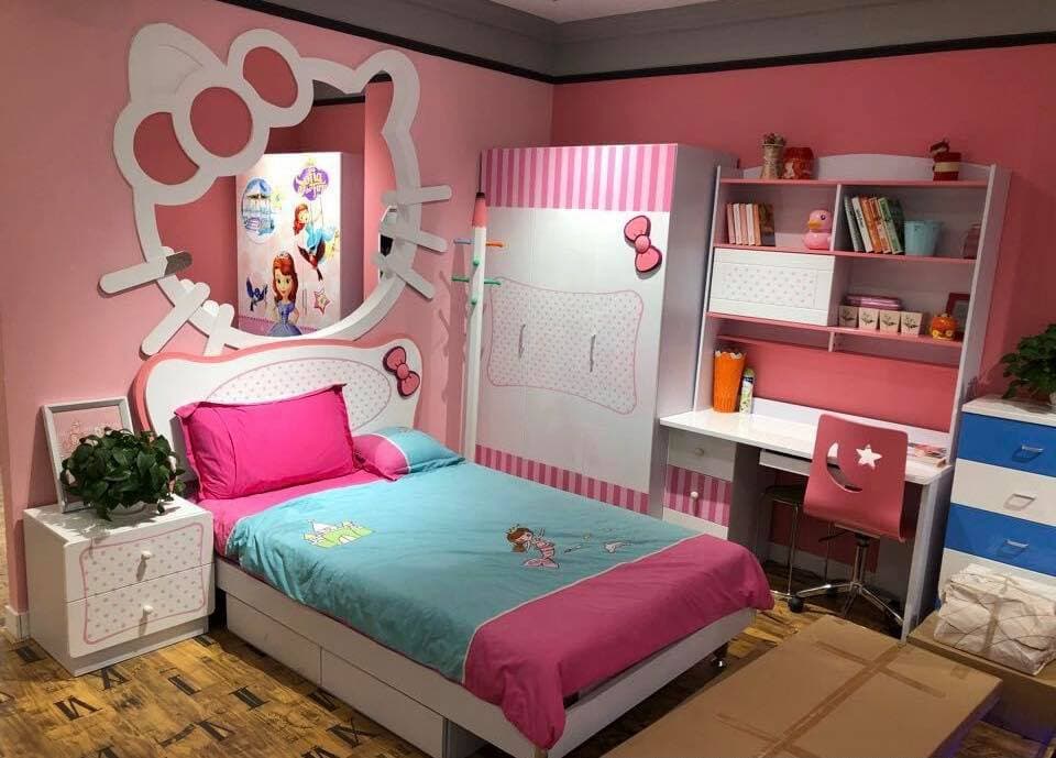 Kitty Themed Pink & White Bedroom Kitty Themed Pink & White Bedroom