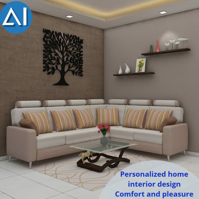 5-Seater Peach Upholstered Sofa 5-Seater Peach Upholstered Sofa