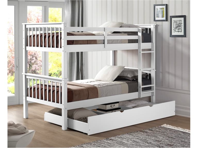 White Coloured Modern Minimalistic Bunk Bed White Coloured Modern Minimalistic Bunk Bed
